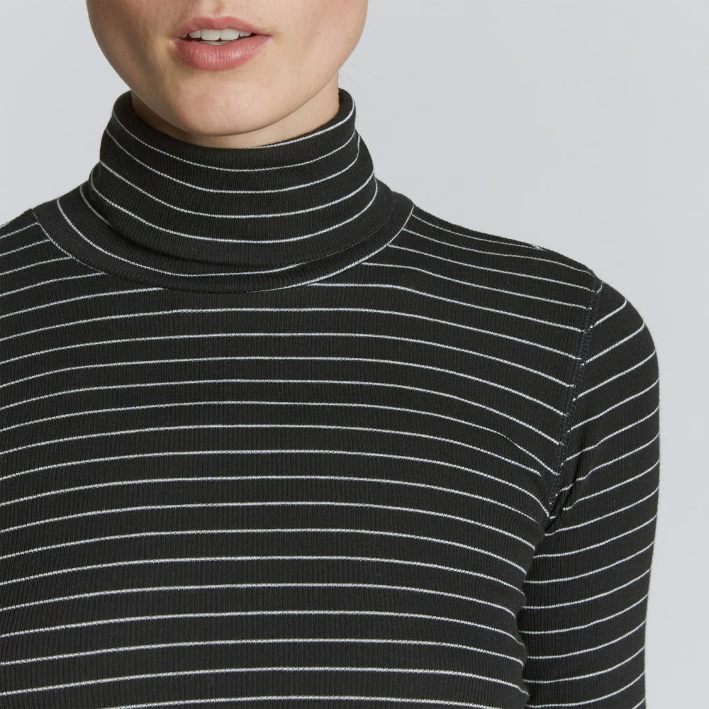 The Luxe Rib Turtleneck | Black / Canvas Tan - Image 2