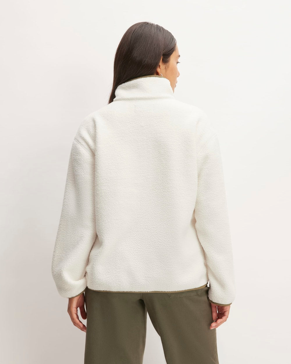 The ReNew Fleece Oversized Half-Zip | Bone - Image 6