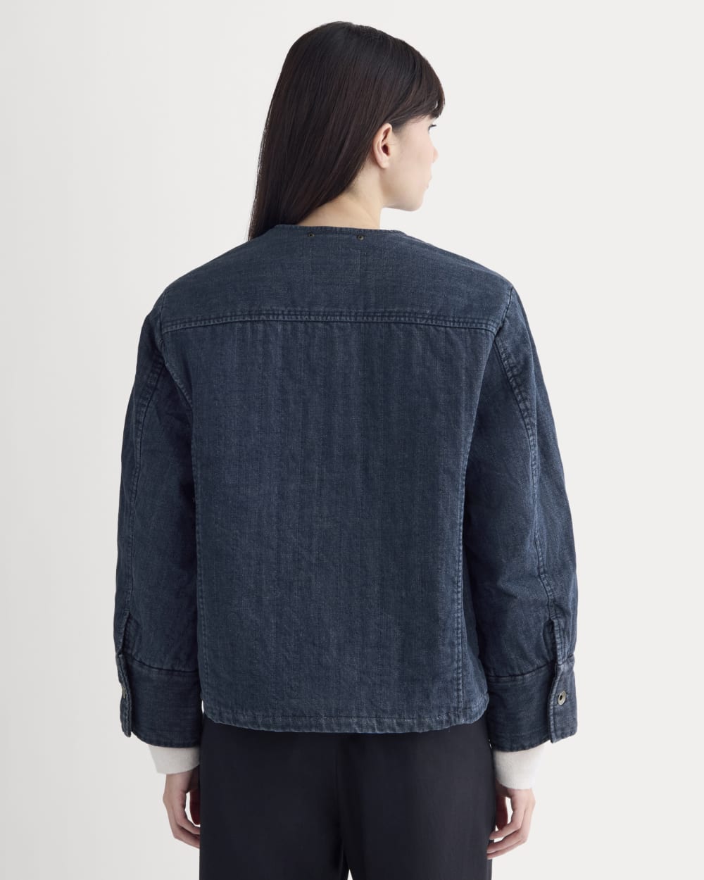 Denim Quilted Barrel Jacket | Midnight - Image 5