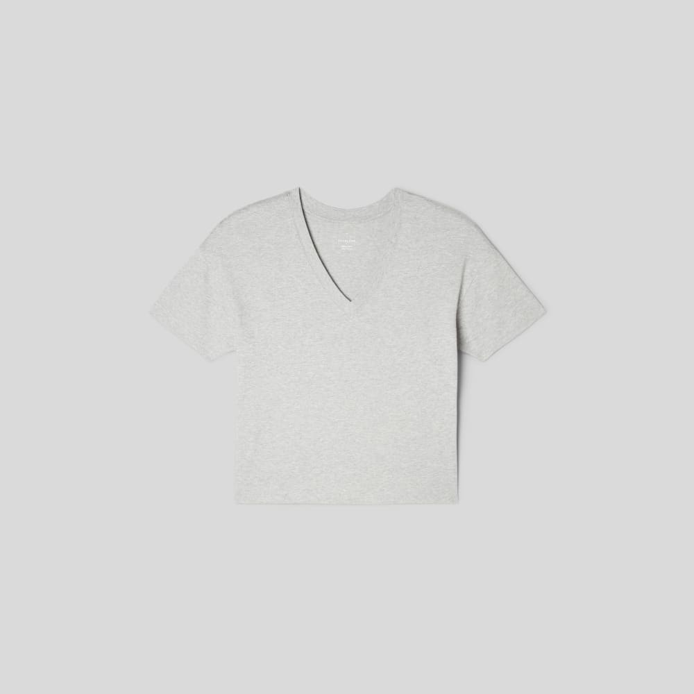 The Organic Cotton Slouchy V-Neck | Heathered Grey - Image 2