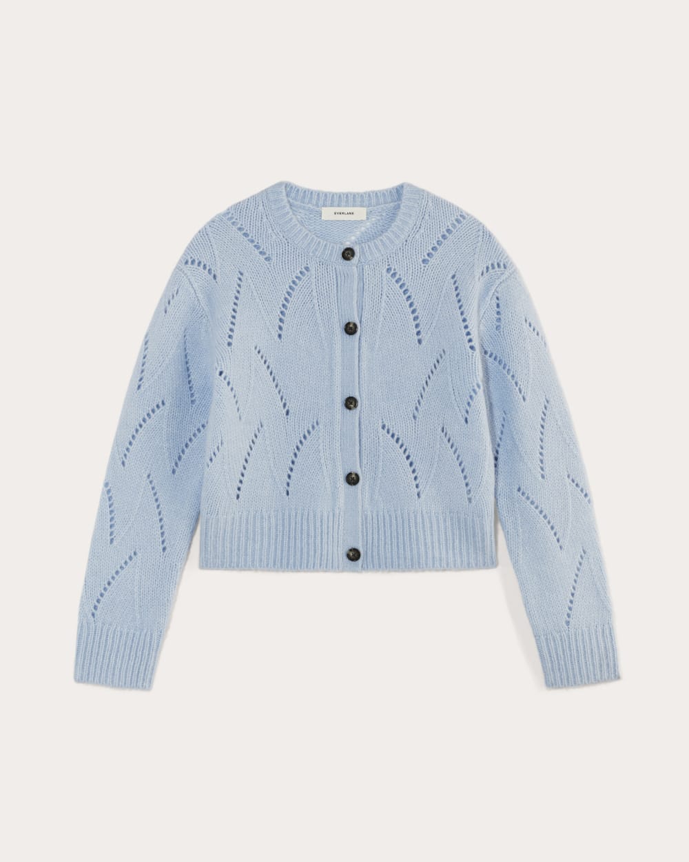 The Pointelle Cardigan in Cloud | Chambray Blue - Image 2