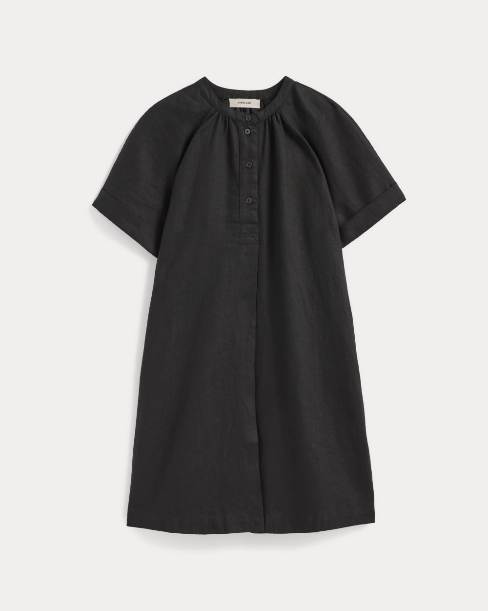The Popover Dress in Linen | Black - Image 2