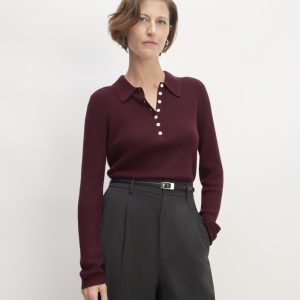 The Polo in Ultrasoft Merino | Burgundy