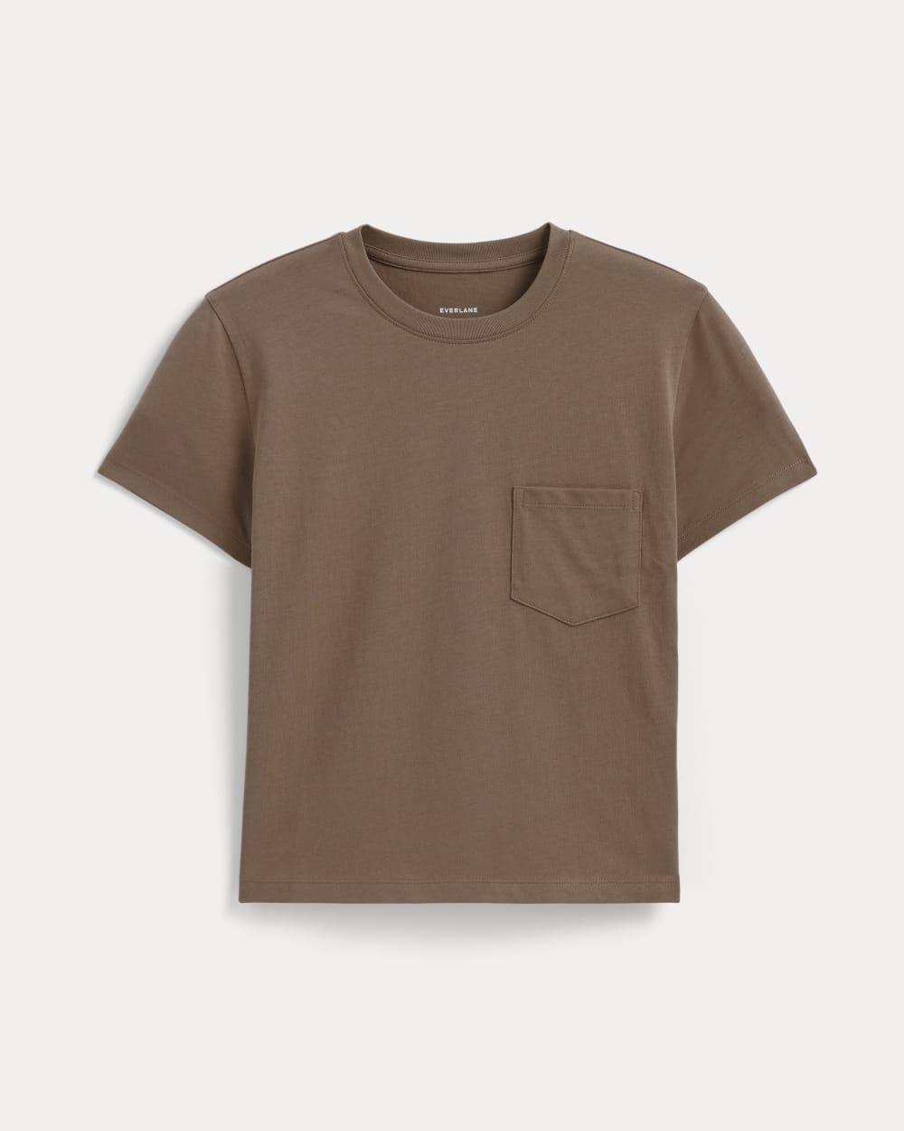 The Box-Cut Tee in Essential Cotton | Mocha | Pocket - Image 2