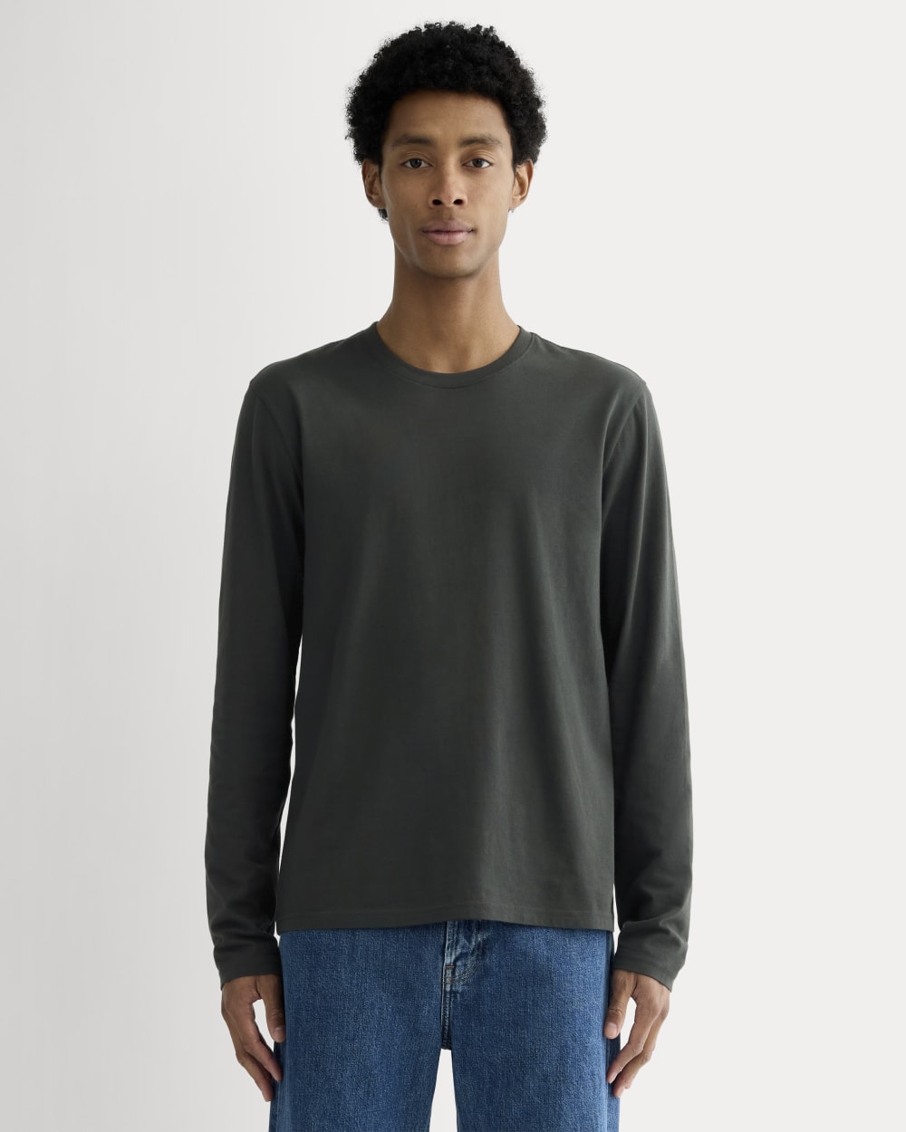 The Essential Organic Long-Sleeve Tee | Washed Black