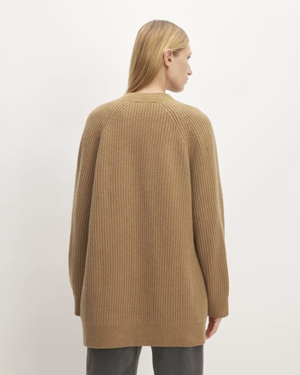 The Felted Merino Cocoon Cardigan | Deep Camel - Image 6
