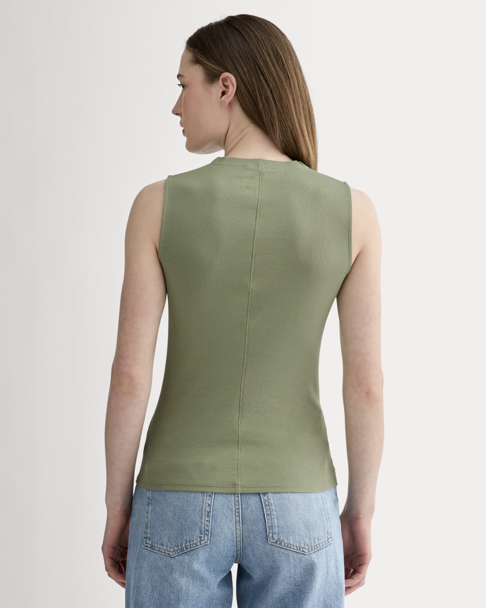 The Luxe Rib Funnel-Neck Tank | Sagebrush - Image 5