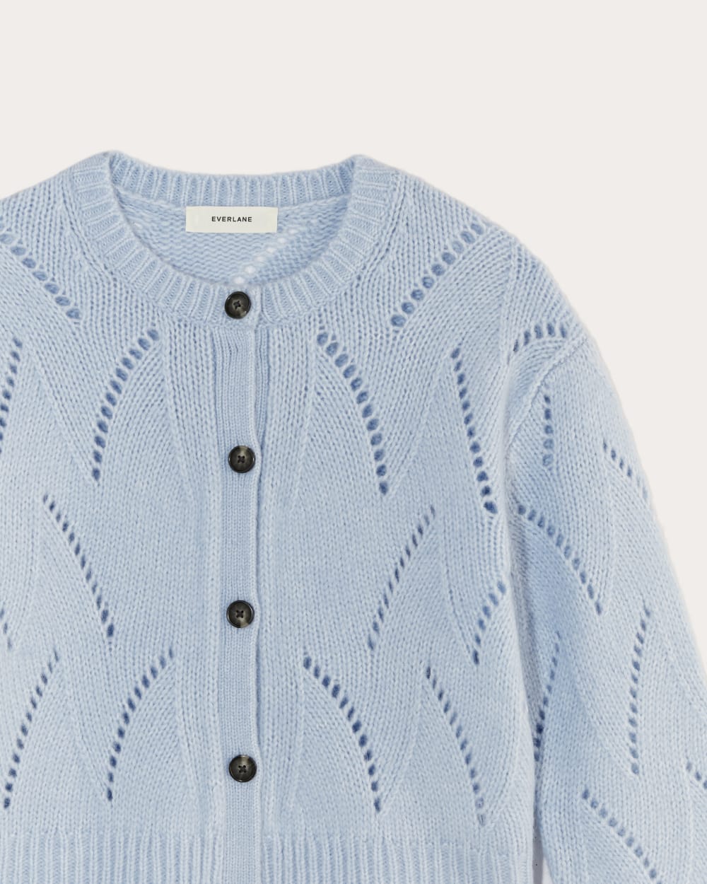The Pointelle Cardigan in Cloud | Chambray Blue - Image 6