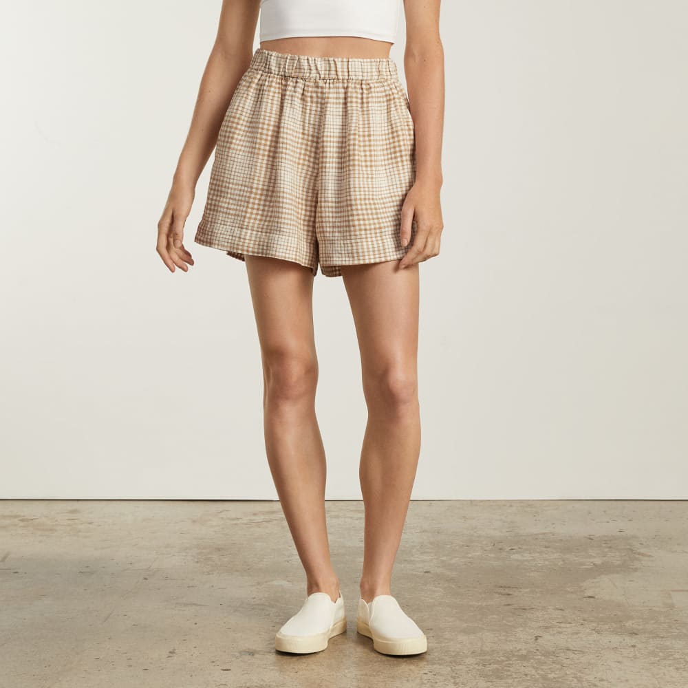 The Linen Boxer Short | Iced Coffee Grid - Image 2