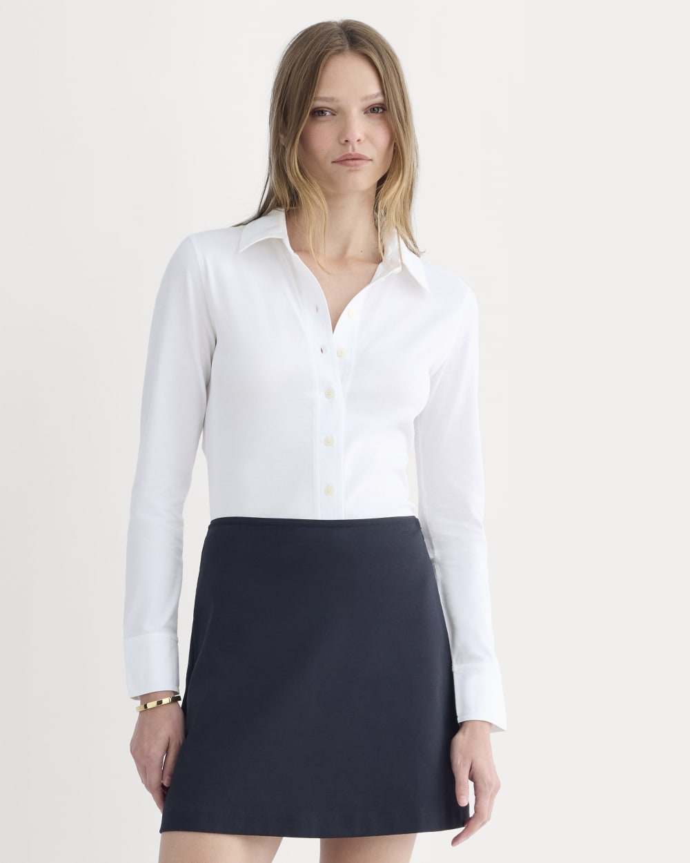 Button-Up Shirt in Essential Cotton | White