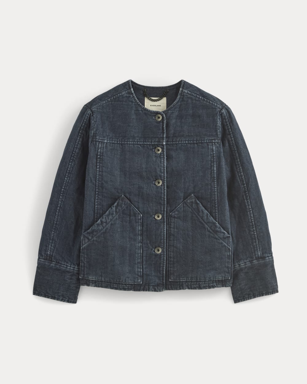 Denim Quilted Barrel Jacket | Midnight - Image 2