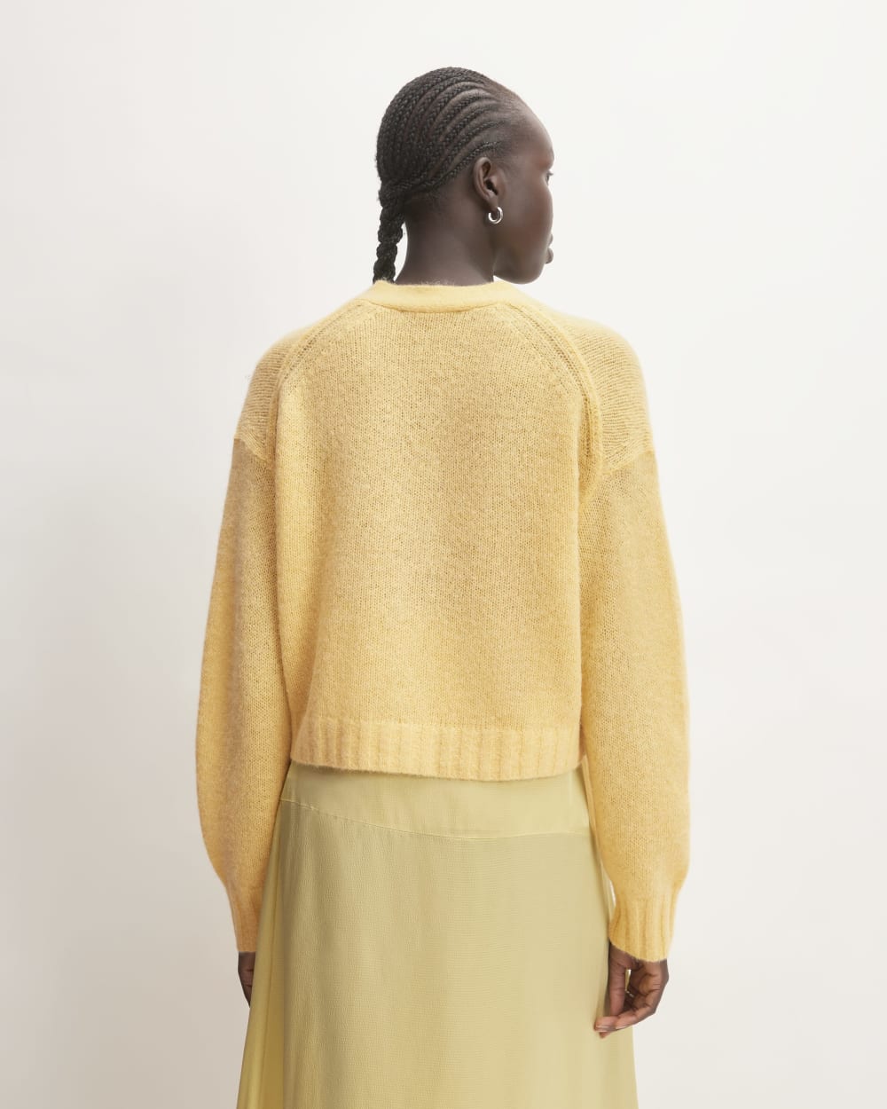 The Alpaca V-Neck Cropped Cardigan | Raffia - Image 6