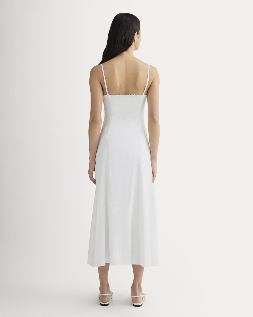 The Seamed Dress in Stretch Linen | White - Image 4