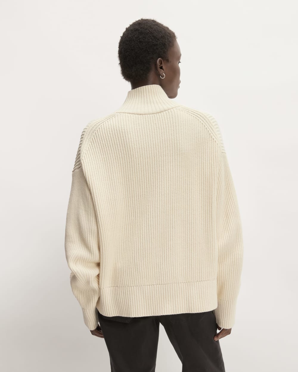 The Organic Cotton Ribbed Turtleneck | Canvas - Image 6