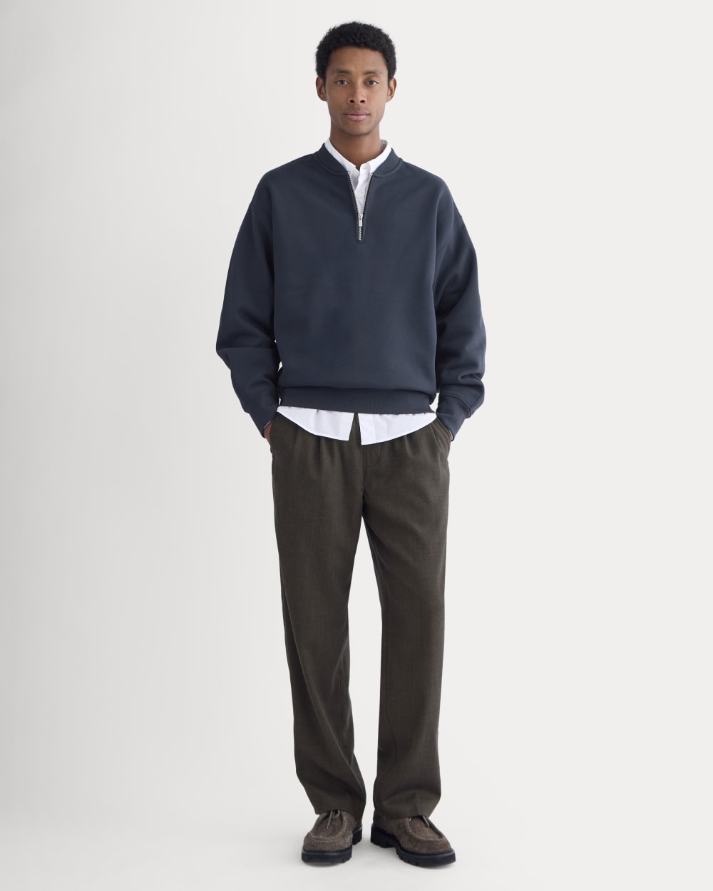 Luxe Fleece Half-Zip Pullover | Deep Navy - Image 3