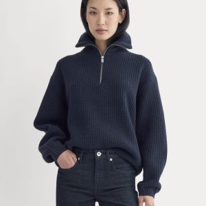 Half-Zip Sweater in Luxe Merino | Navy