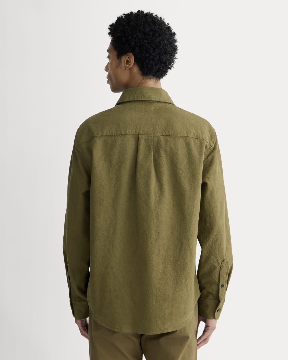 The Canvas Organic Cotton Overshirt | Olive - Image 5