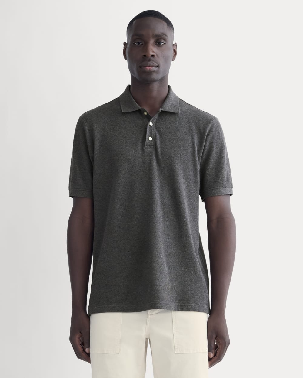 The Pique Polo | Heathered Graphite