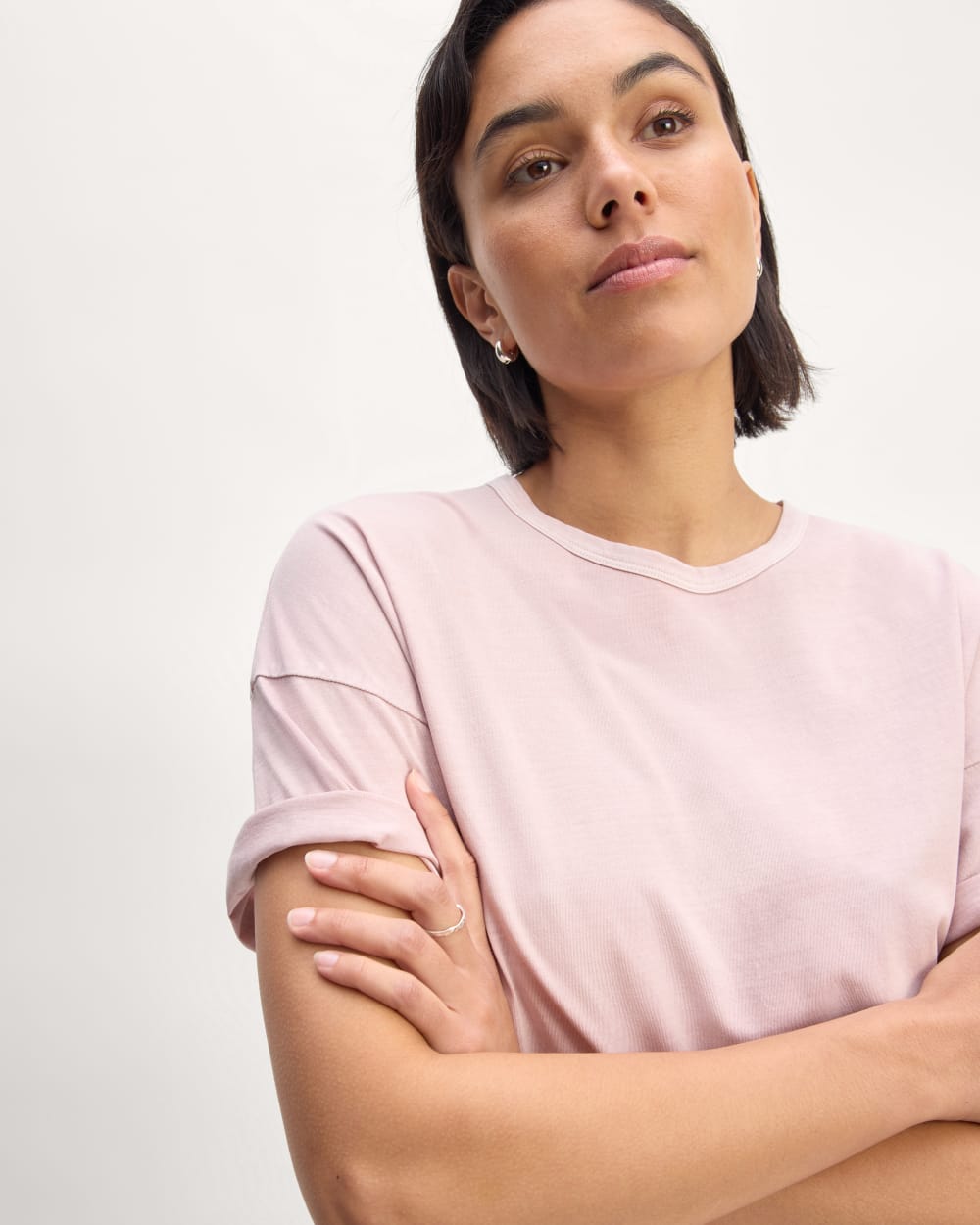 The Boyfriend Tee in Essential Cotton | Dusty Rose - Image 2