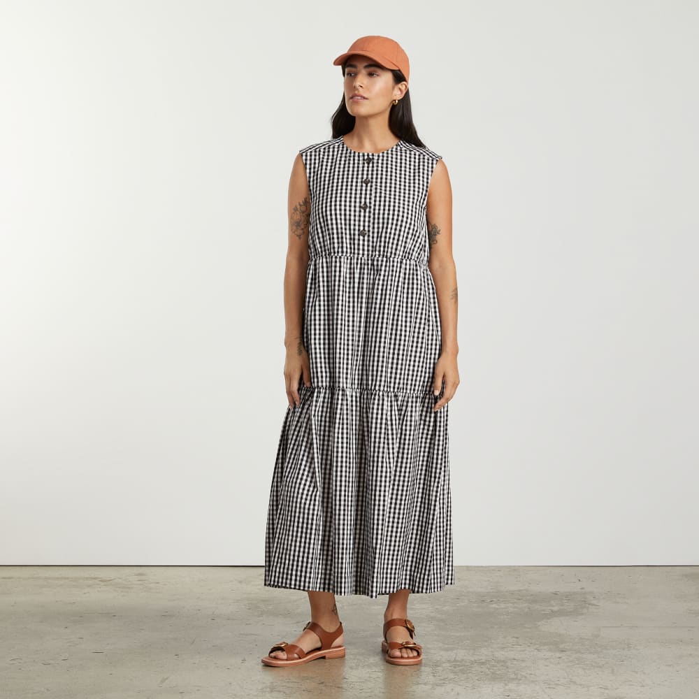 The Tiered Midi Dress | Black Gingham - Image 2