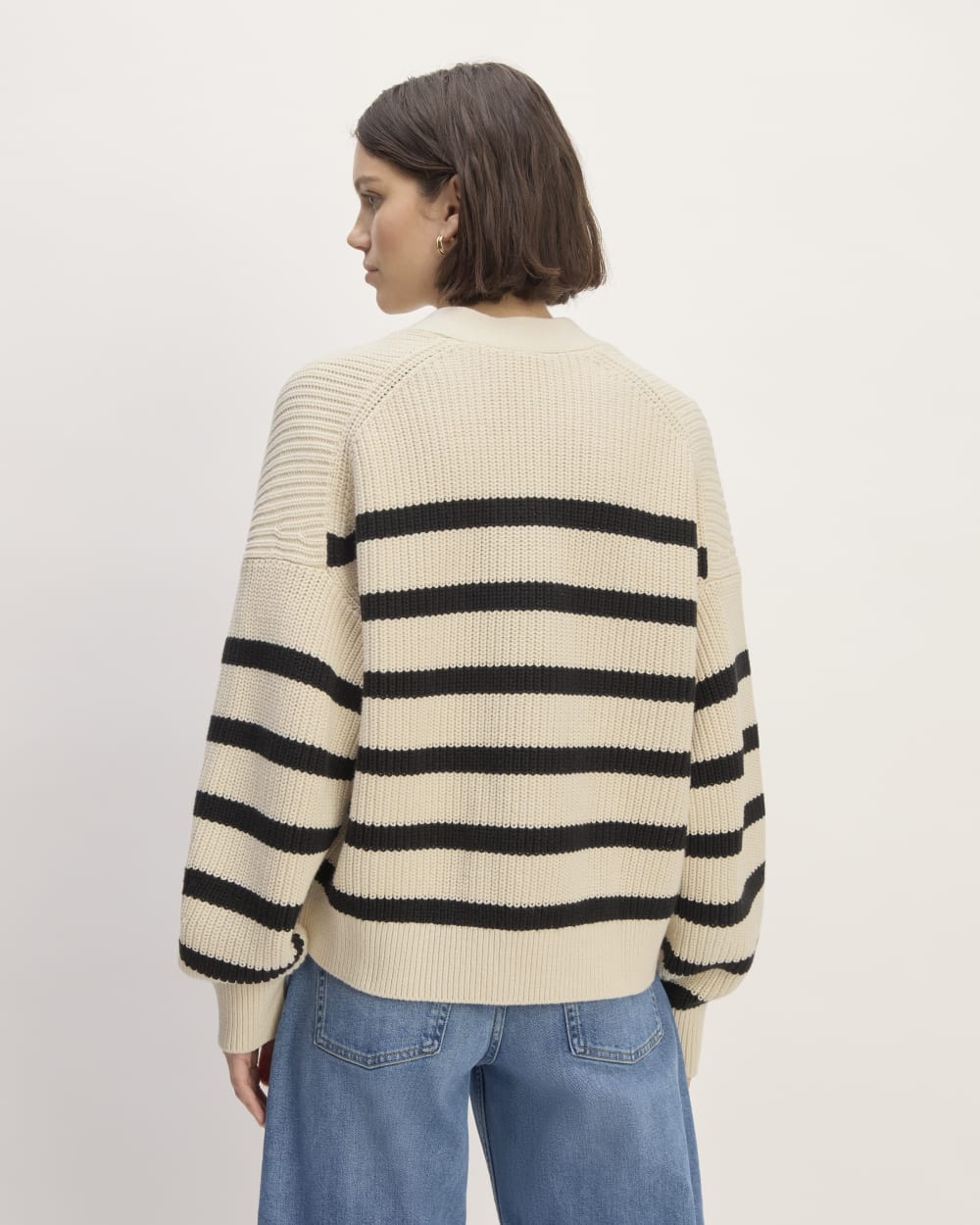 The Boxy Cardigan in Everyday Cotton | Canvas / Black - Image 6