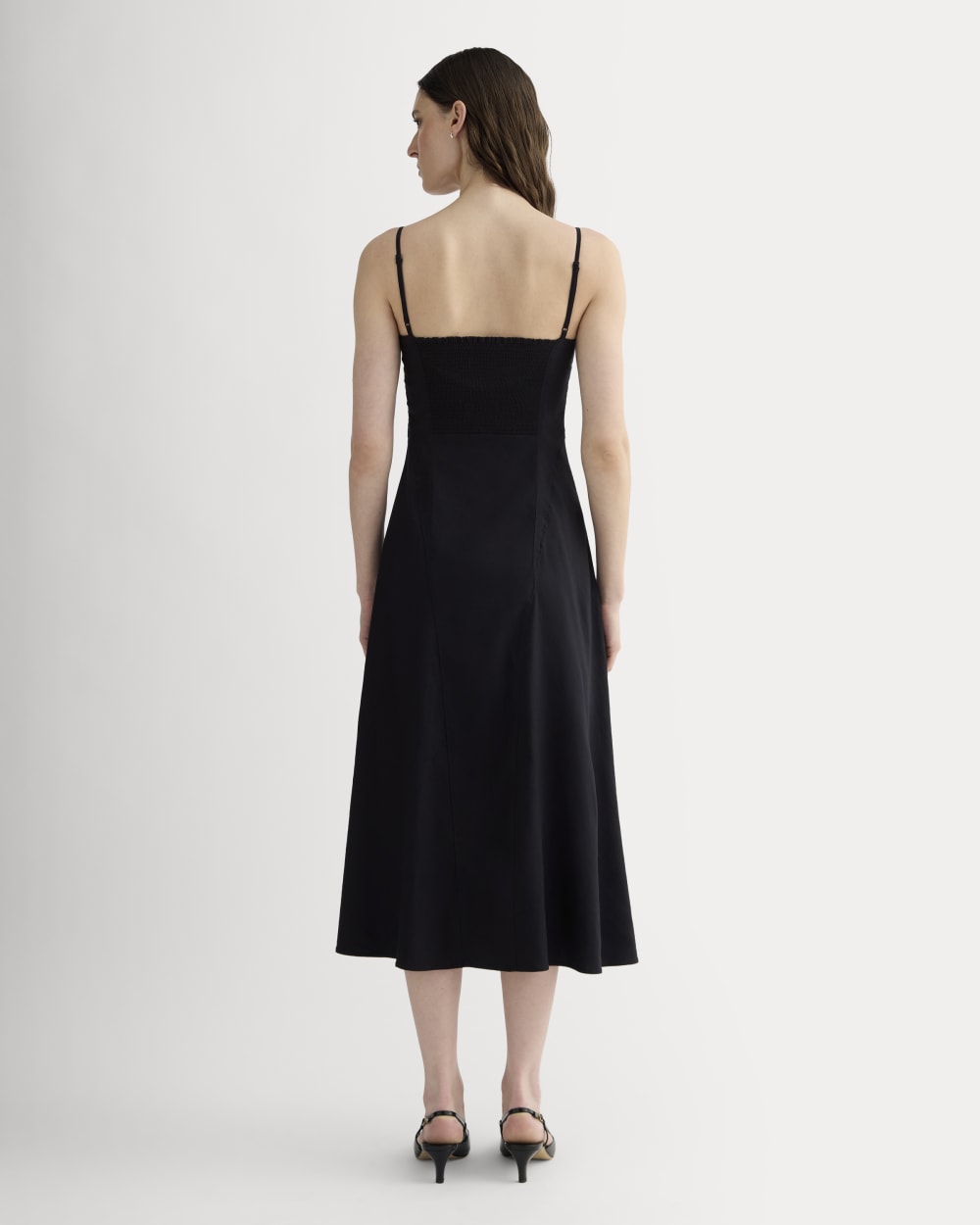 The Seamed Dress in Stretch Linen | Black - Image 3