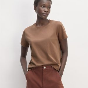 The Box-Cut Tee in Essential Cotton | Carob Brown | No Pocket