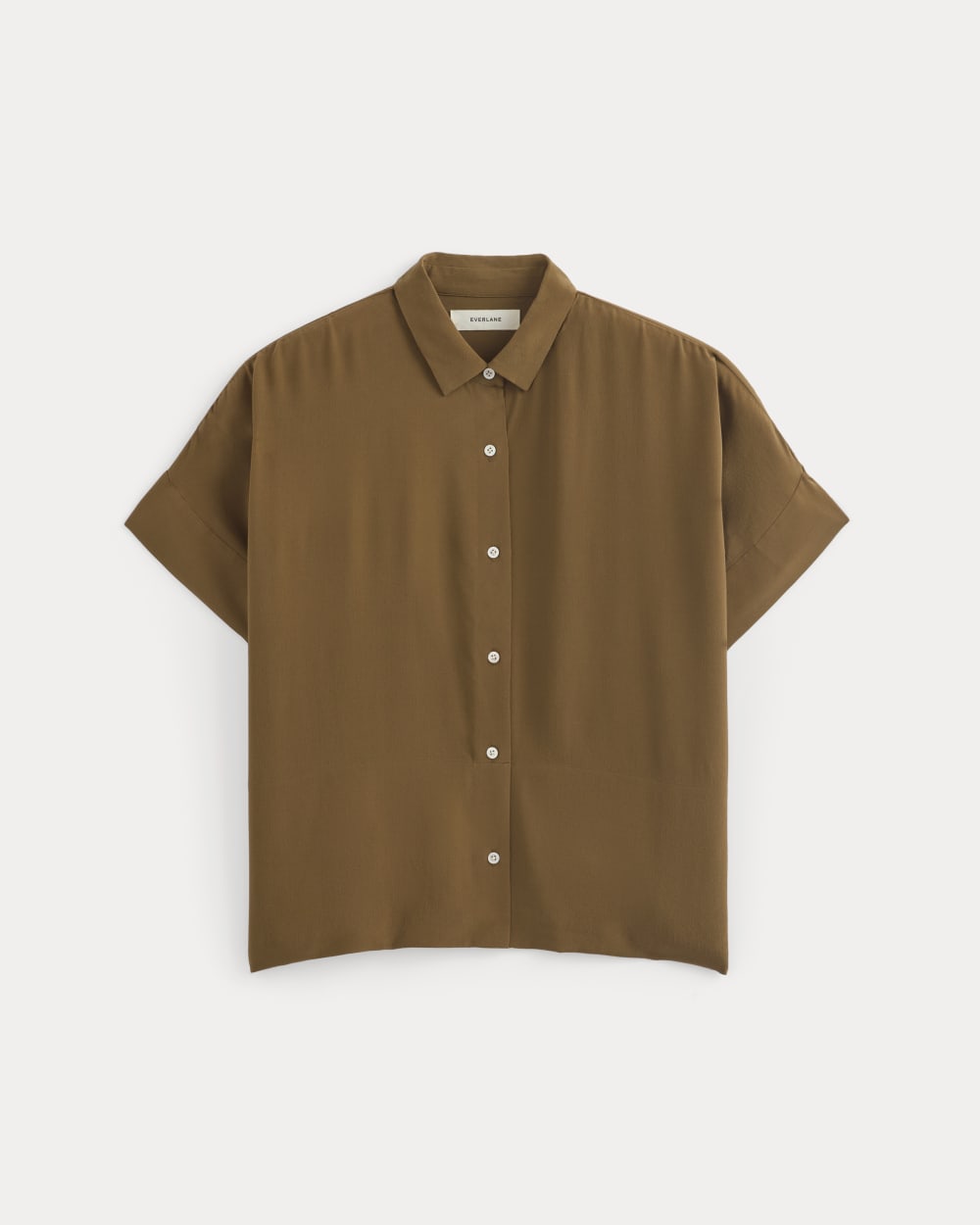 The Boxy Shirt in Washable Silk | Toffee - Image 2
