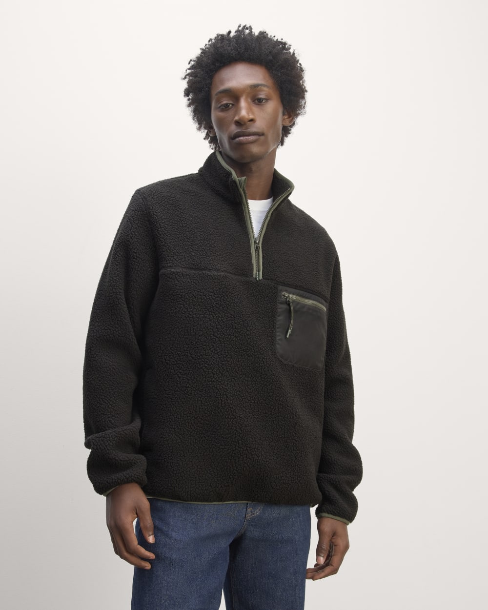 The Teddy Quarter-Zip Fleece | Black