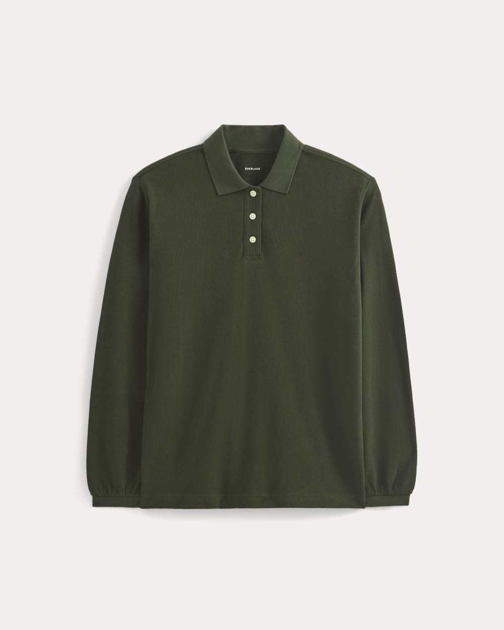 Oversized Pique Polo | Dark Green - Image 2