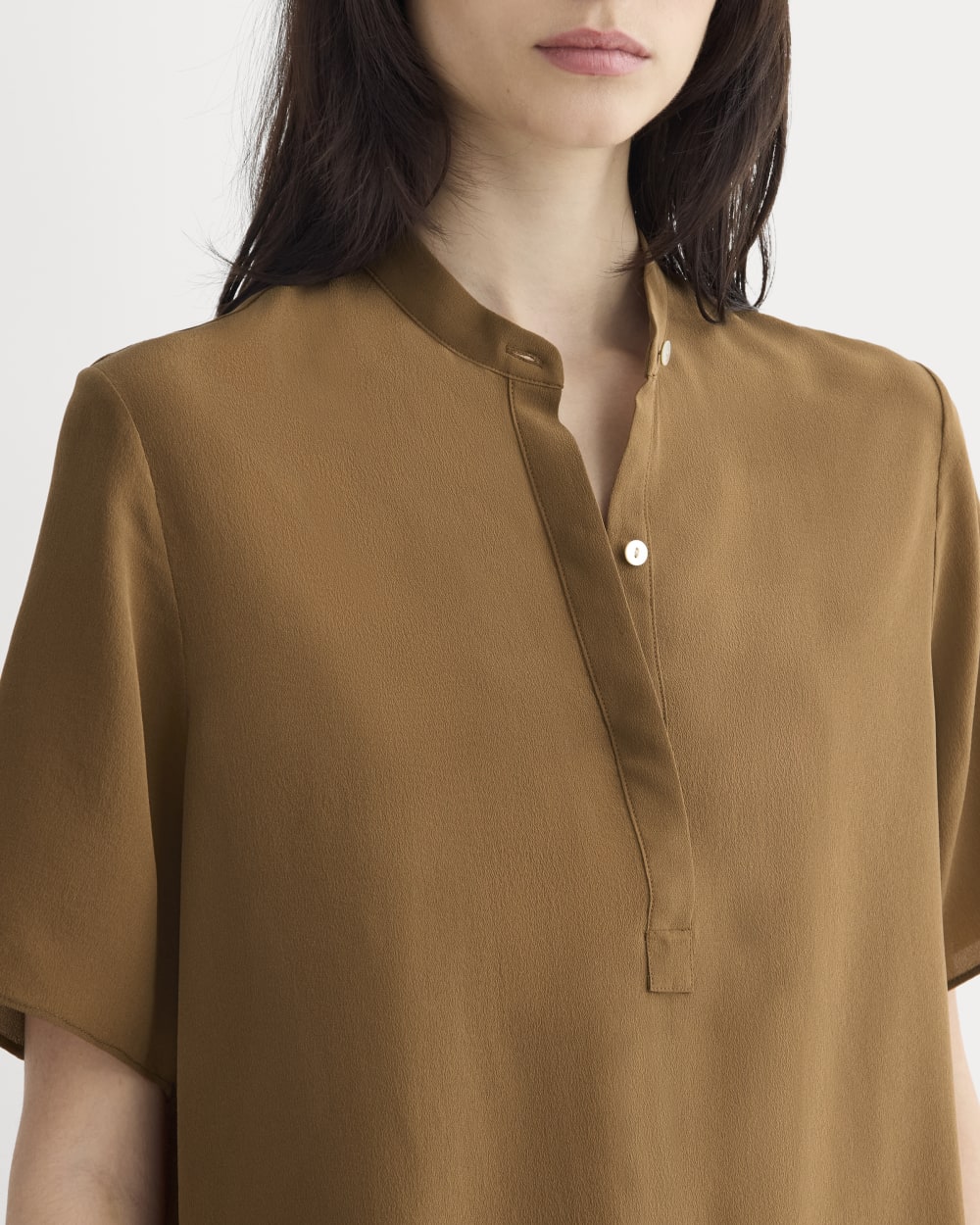 The Popover Top in Washable Silk | Toffee - Image 4