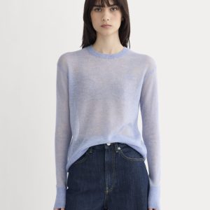 The Air Alpaca??Relaxed Crew Top | Soft Blue