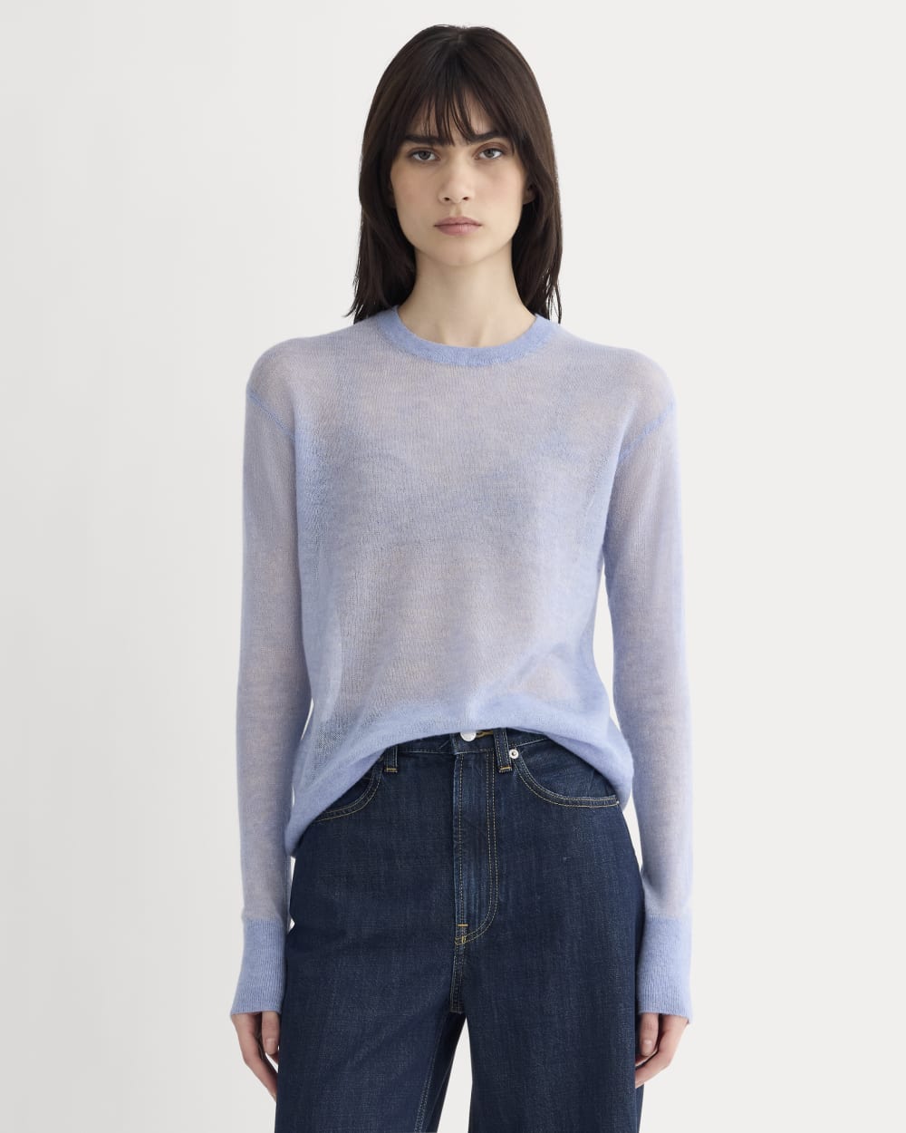 The Air Alpaca??Relaxed Crew Top | Soft Blue