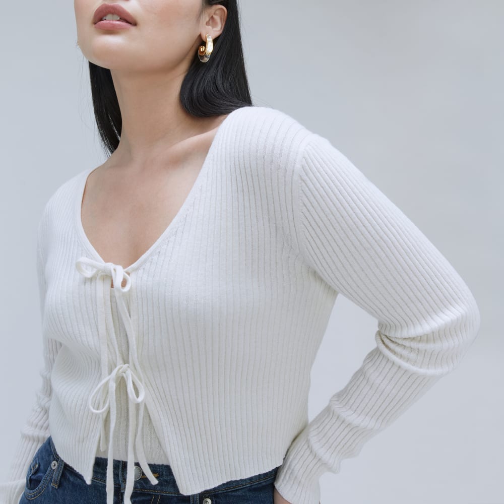 The Cotton-Merino Front-Tie Top | Snowflake - Image 5