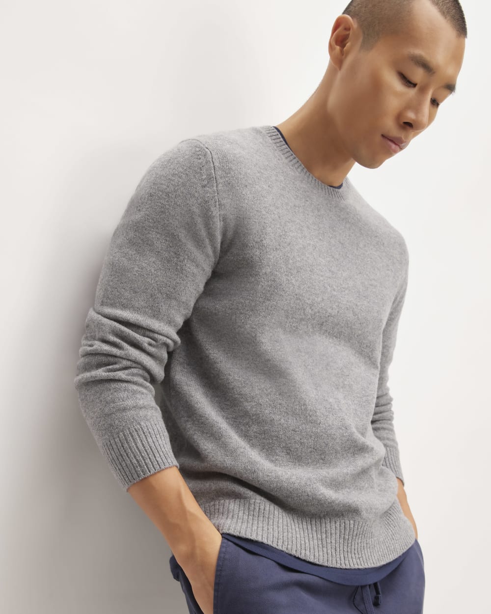 The Premium Merino Crew Neck Sweater | Heathered Mid-Grey - Image 4