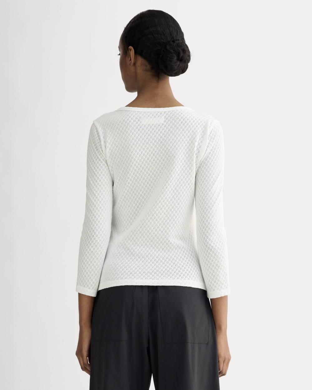 The Pointelle Scoop-Neck Top | White - Image 5