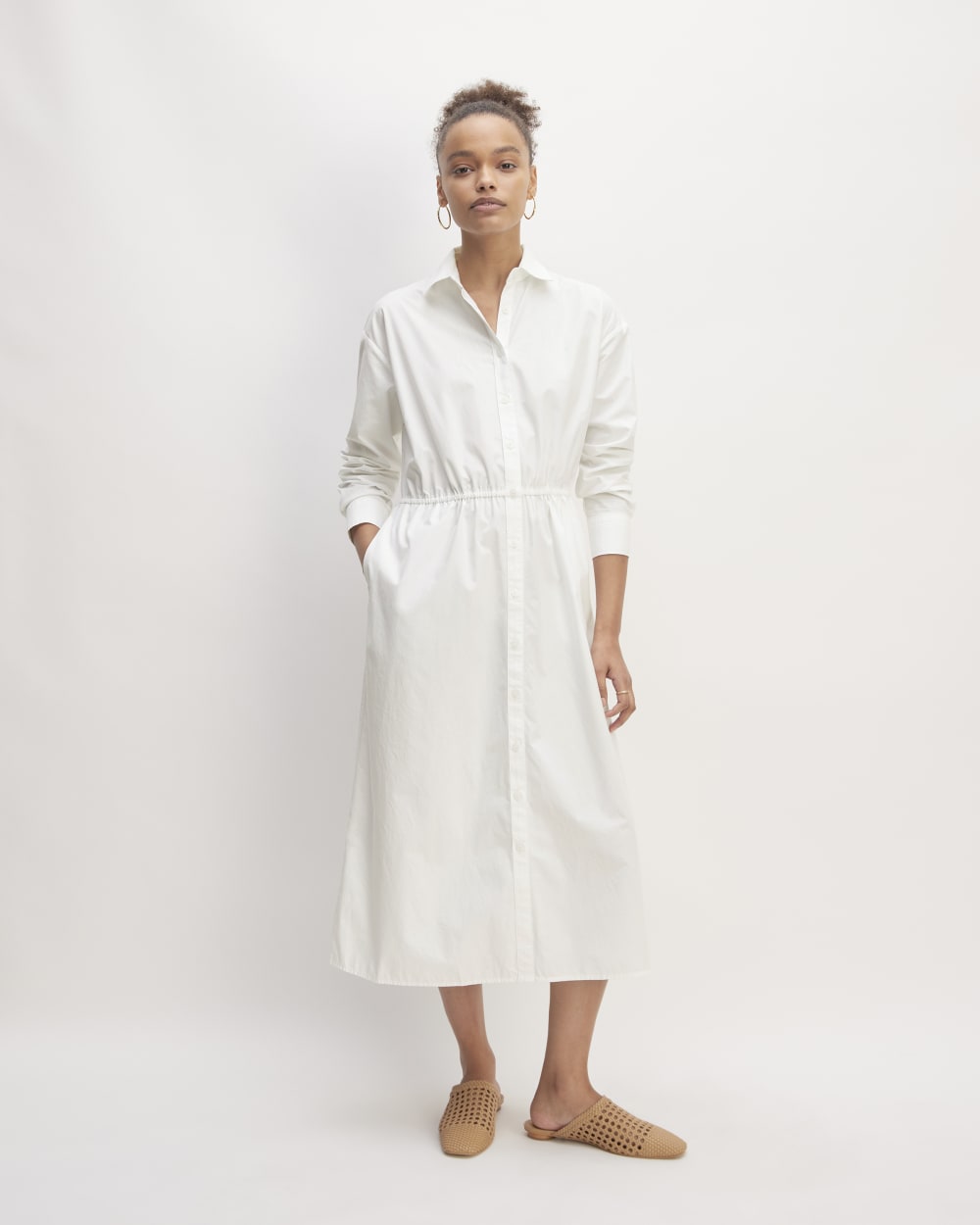The Supima? Cotton Midi Shirt Dress | White