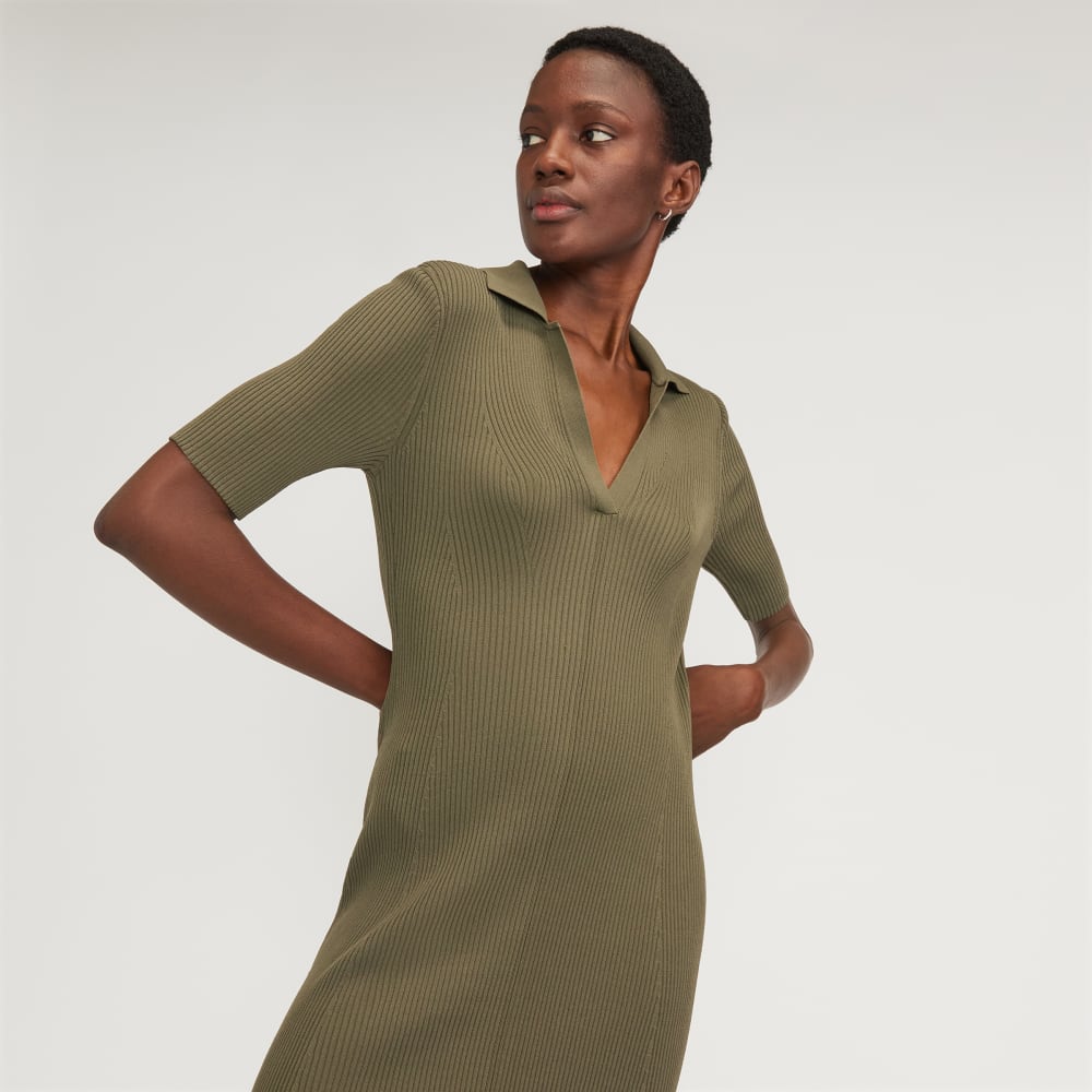 The Ribbed Short-Sleeve Polo Dress | Kalamata - Image 4