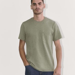 The Premium-Weight Pocket Tee | Uniform | Heather Sage Green