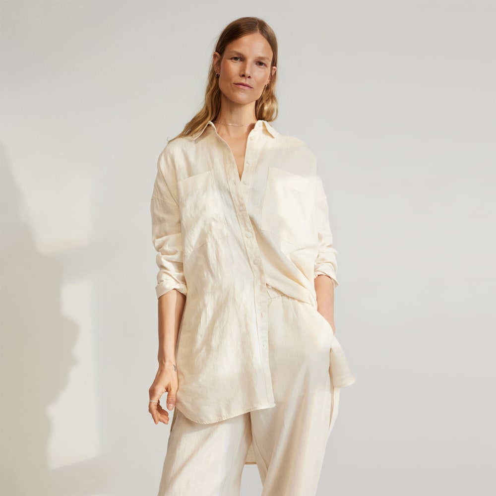 The Way-Long Linen Shirt | Canvas - Image 3