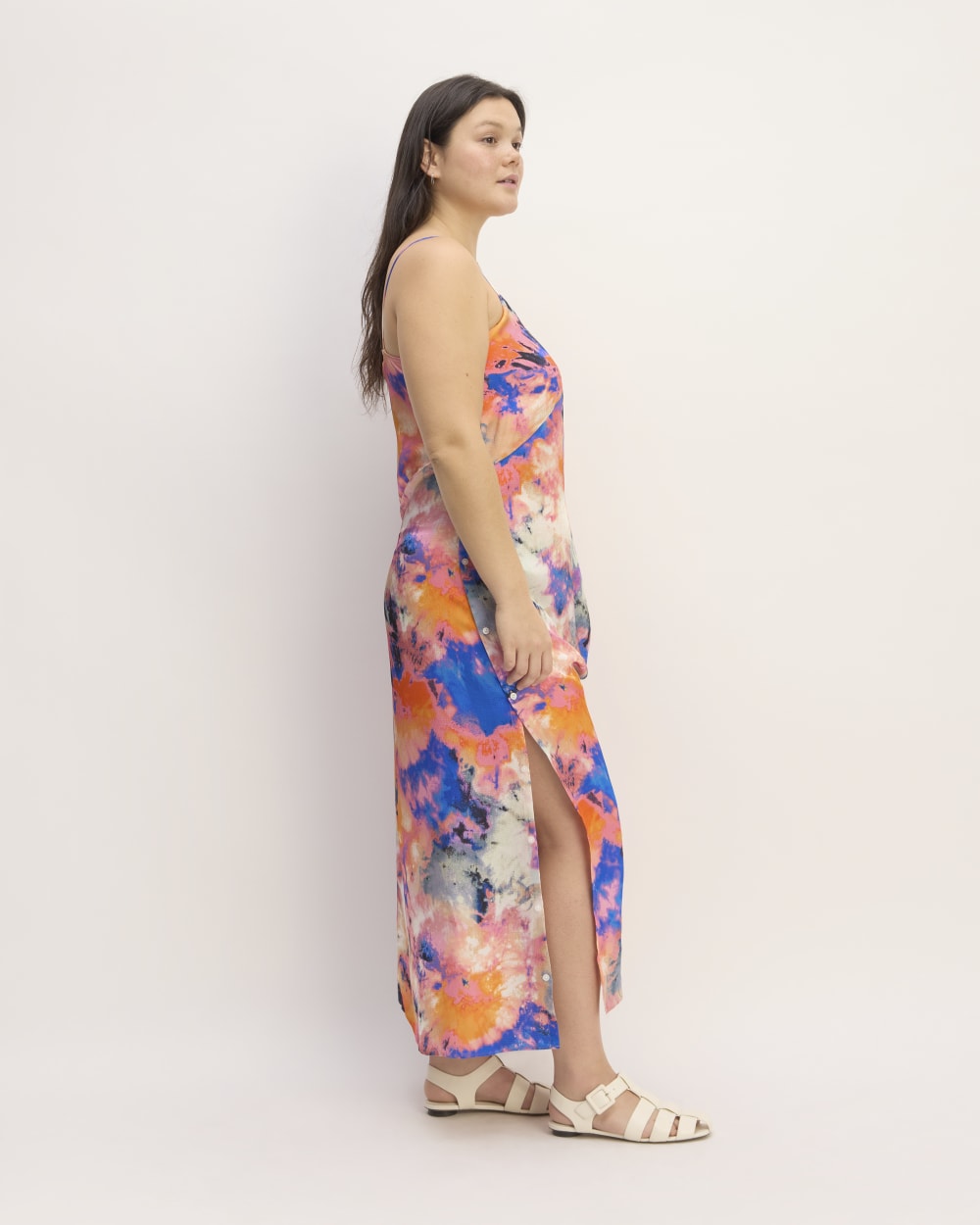 The Everlane x Marques' Almeida Satin Tie-Dye Dress | Multi Tie-Dye - Image 4