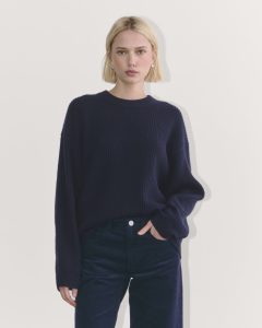 The Cocoon Crew in Wool Cashmere | Navy