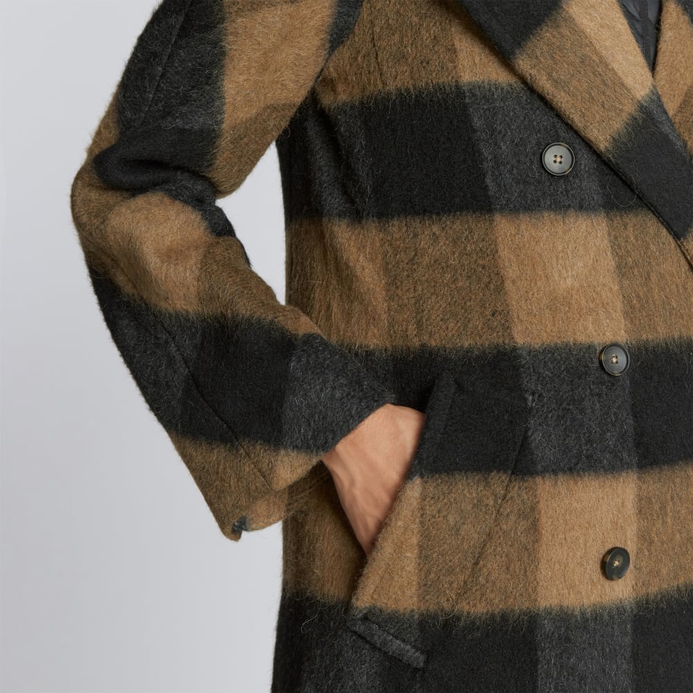 The Brushed Italian ReWool? Peacoat | Camel Buffalo Check - Image 8