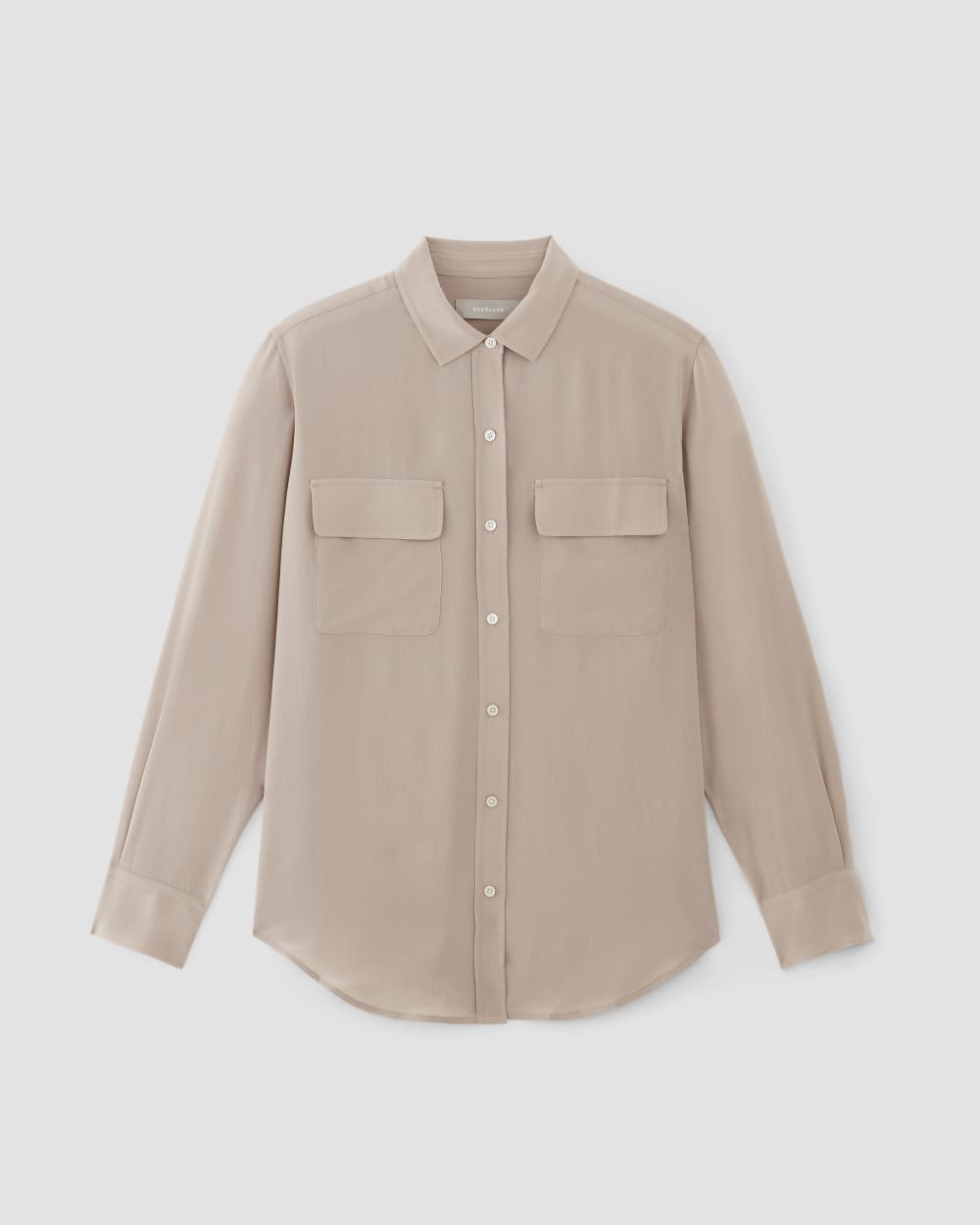 The Utility Shirt in Washable Silk | Burnt Sugar - Image 2
