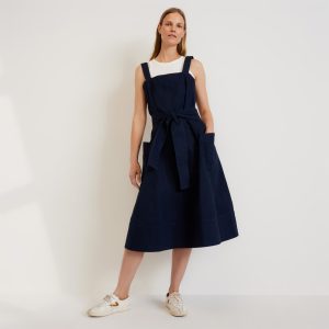 The Organic Cotton Herringbone Dress | Navy