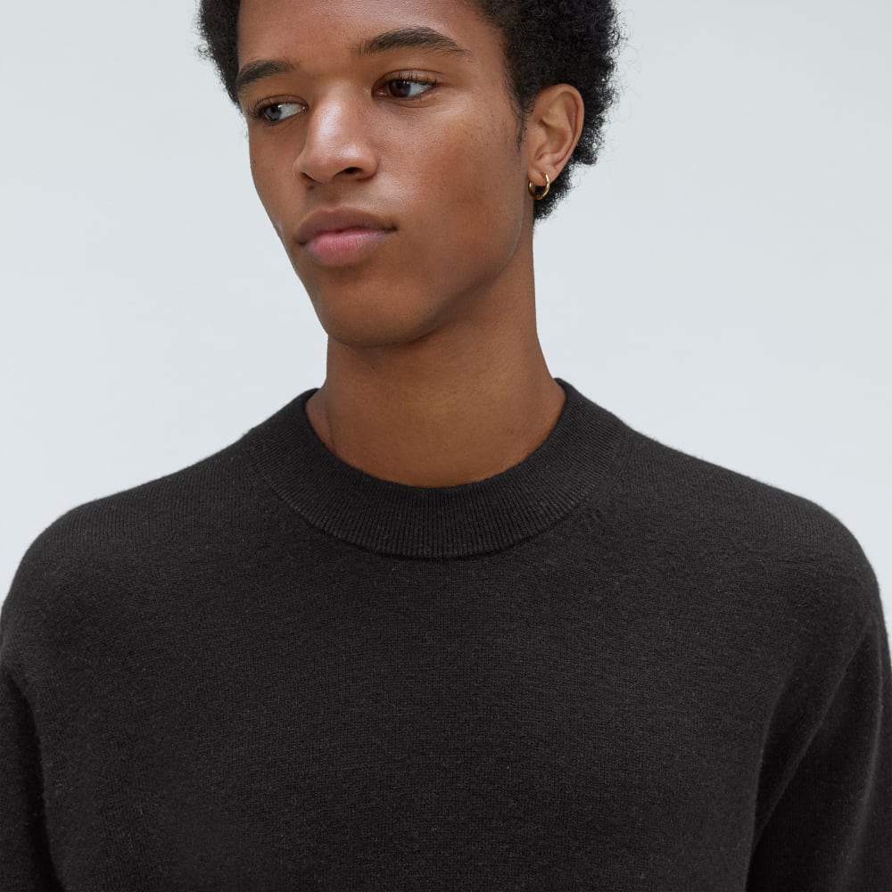 The Merino-Blend Crewneck Sweater | Black - Image 4