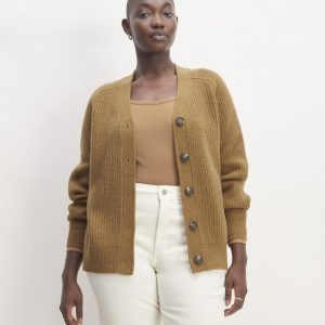 The Felted Merino Cardigan | Deep Camel