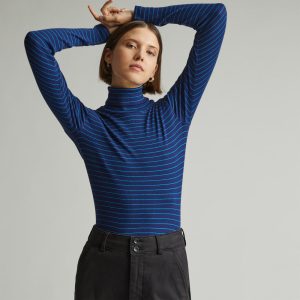 The Luxe Micro-Rib Turtleneck | Ocean Cavern / Horizon Blue