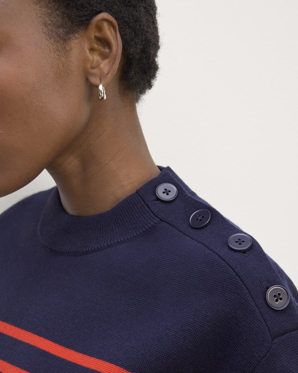 The Mariner Crew Sweater | Navy / Poppy Red - Image 4