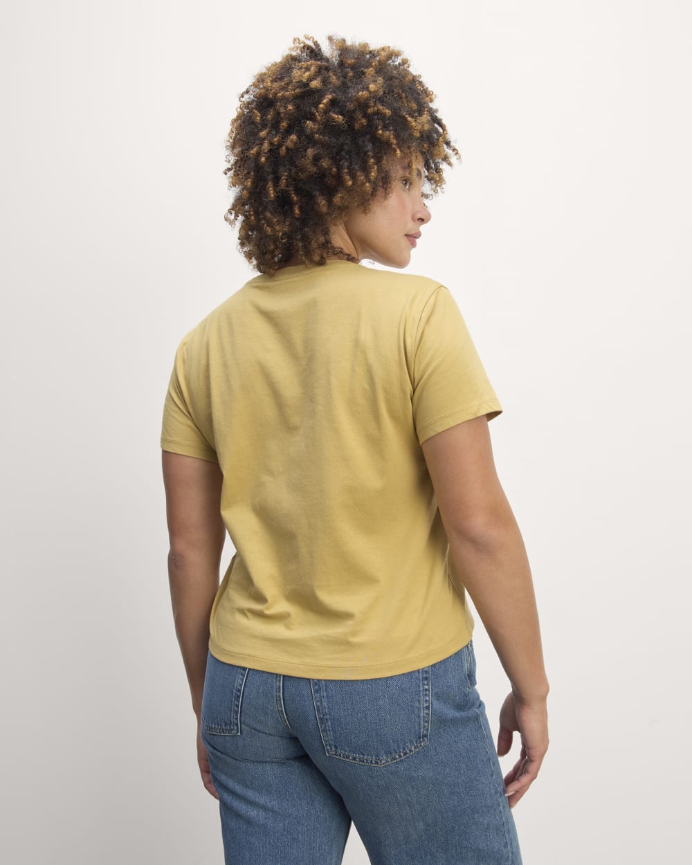 The Box-Cut Tee in Essential Cotton | Golden Oak | No Pocket - Image 4